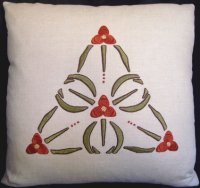 Spiderwort Pillow Embroidery Kit (Red)